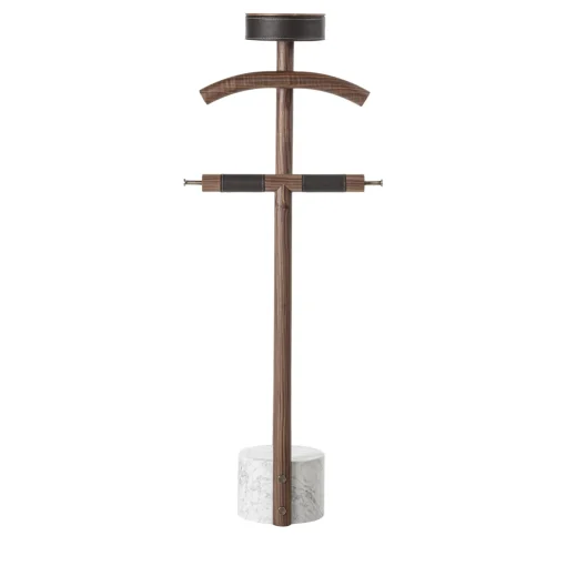 Patrick Servomuto in Legno di Noce con Base in Marmo Bianco