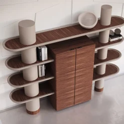 Pensile modulare Mina Int1 Beige e Noce