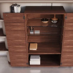 Pensile modulare Mina Int1 Beige e Noce