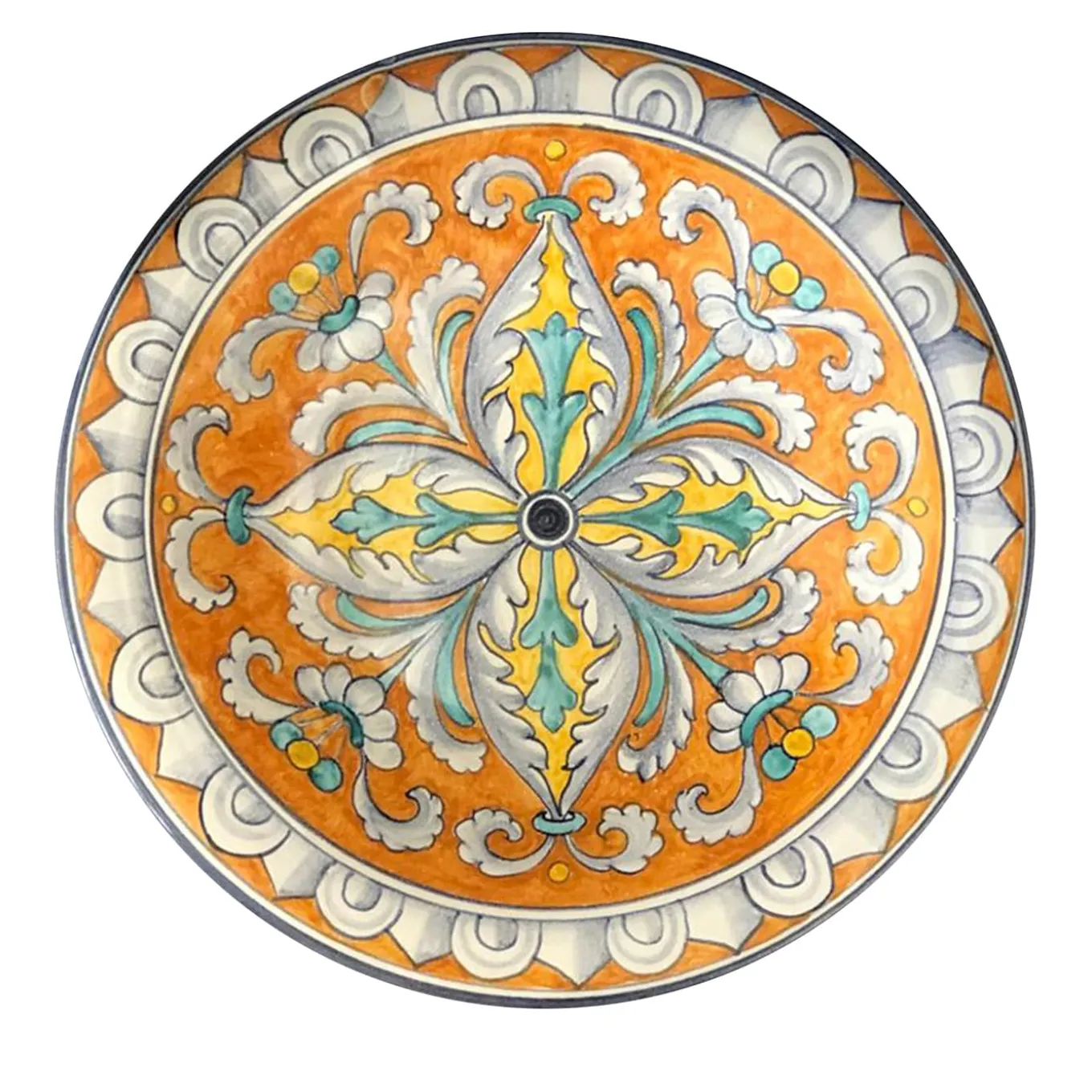 Piastra da parete in maiolica Stella del Rinascimento
