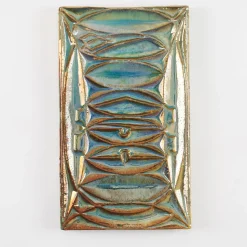 Piastrella Decorativa Rettangolare in Ceramica con Lustro Verde