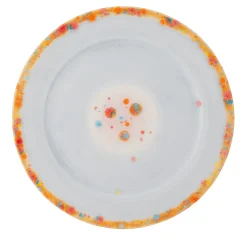 Piatto caricatore con bordo grigio Murrine