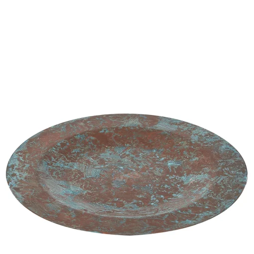 Piatto da portata in rame Pompei verde invecchiato