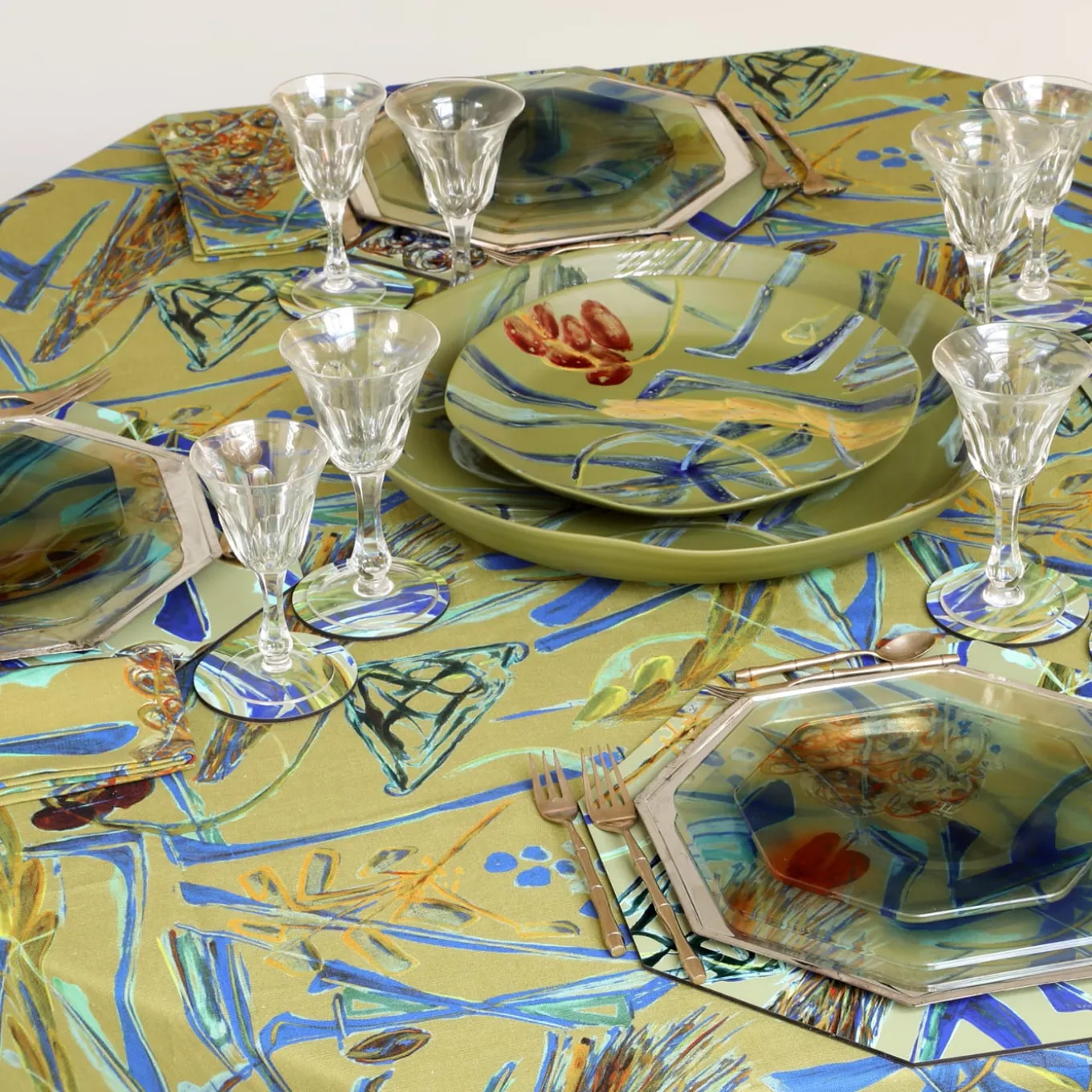 Piatto da portata medio in ceramica dipinta a mano Panarea