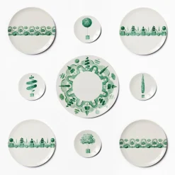 Piatto da Portata Rotondo Jardin a l'Italienne in Ceramica Verde