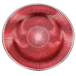 Piatto Decorativo in Vetro Rosso Lirica