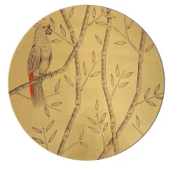 Piatto Decorativo Pappagallo Soggetto IV Oro