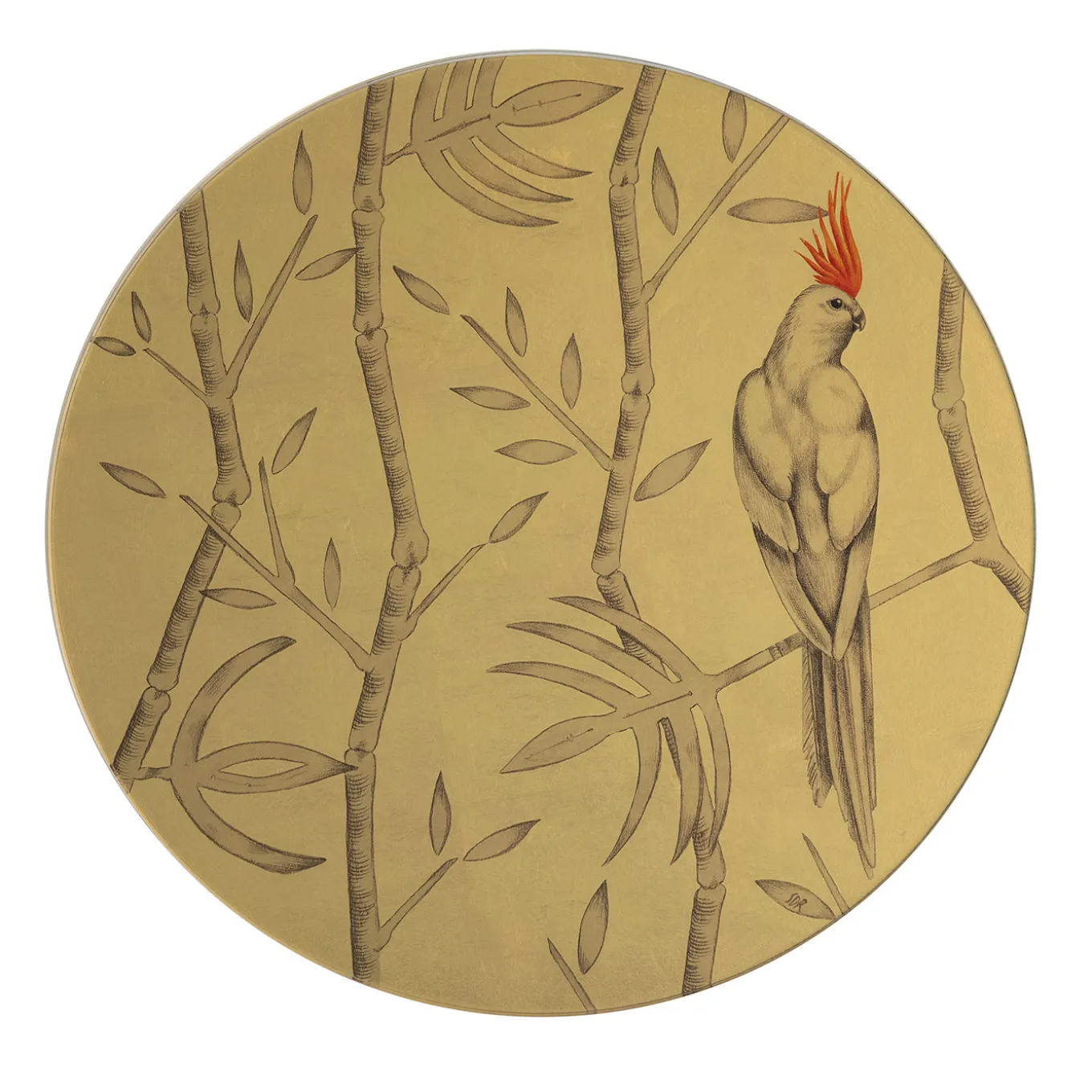Piatto Decorativo Pappagallo Soggetto III Oro