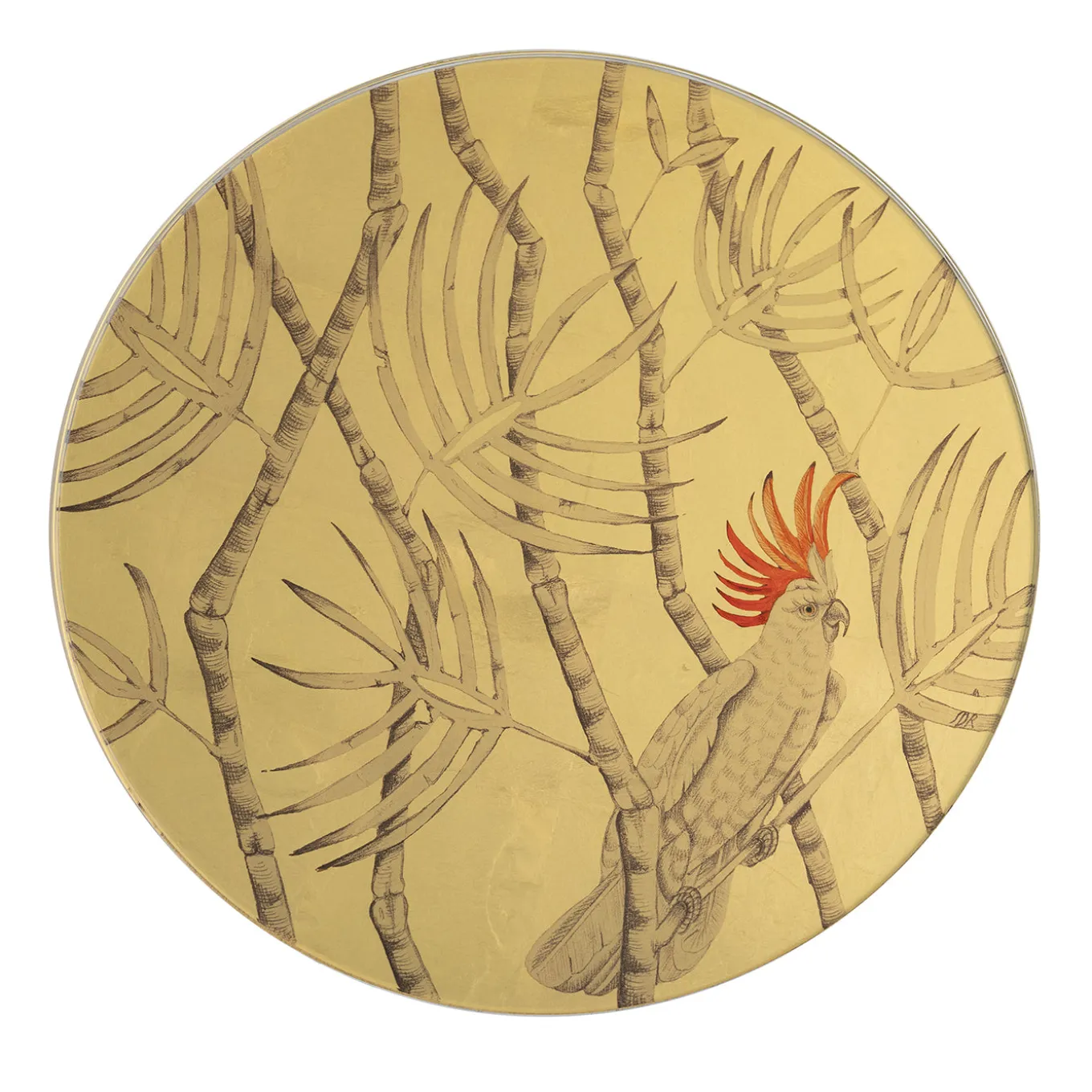 Piatto Decorativo Pappagallo Soggetto I Oro