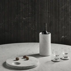 Piatto Ellipse in marmo di Carrara