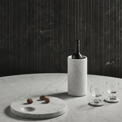 Piatto Ellipse in marmo di Carrara