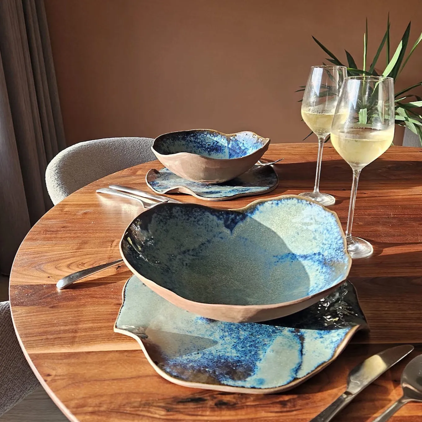 Piatto fondo Blue Cosmosis