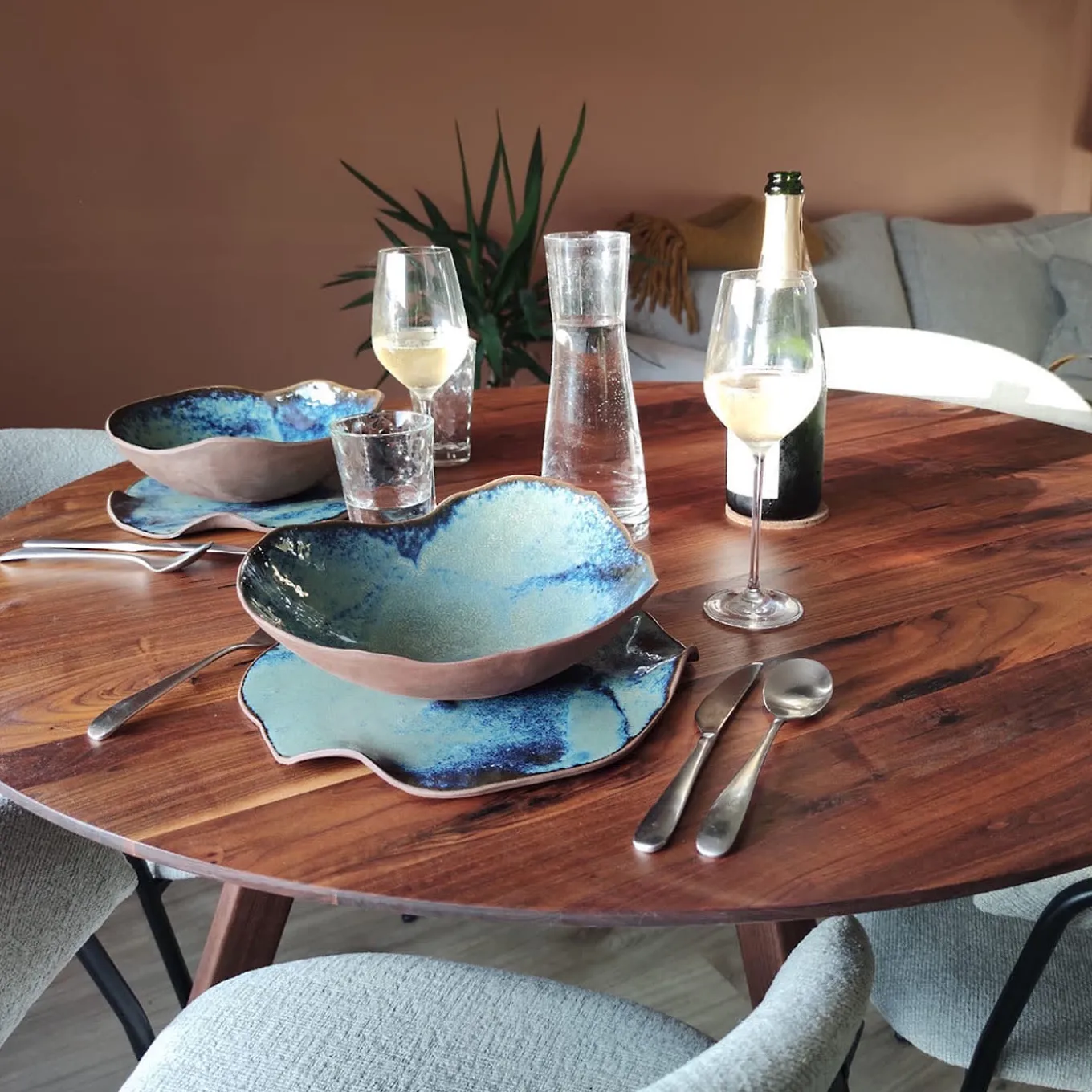 Piatto fondo Blue Cosmosis