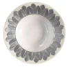 PIATTO FONDO CON BORDO A PAVONE - ARGENTO