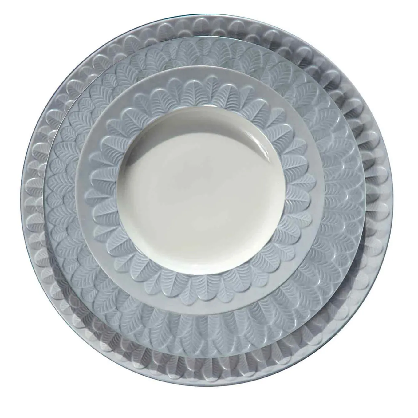 PIATTO FONDO CON BORDO A PAVONE - AZZURRO