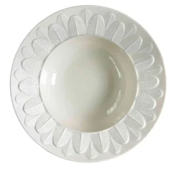PIATTO FONDO CON BORDO A PAVONE - BIANCO #3