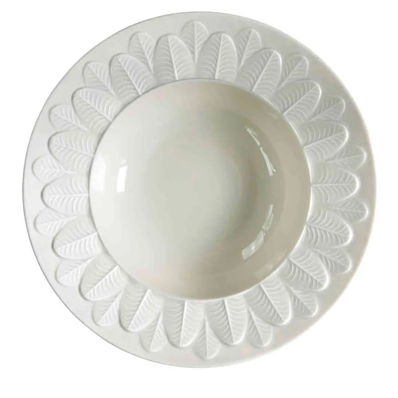 PIATTO FONDO CON BORDO A PAVONE - BIANCO #3