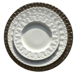 PIATTO FONDO CON BORDO A PAVONE - BIANCO #3