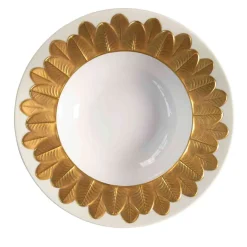 PIATTO FONDO CON BORDO A PAVONE - ORO #2