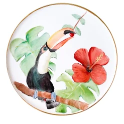 Piatto grande policromo Avis Tucano