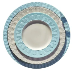 PIATTO PIANO PAVONE - AZZURRO