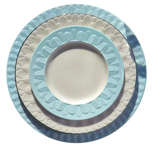 PIATTO PIANO PAVONE - AZZURRO