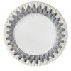 PIATTO PIANO PAVONE - BIANCO E ARGENTO