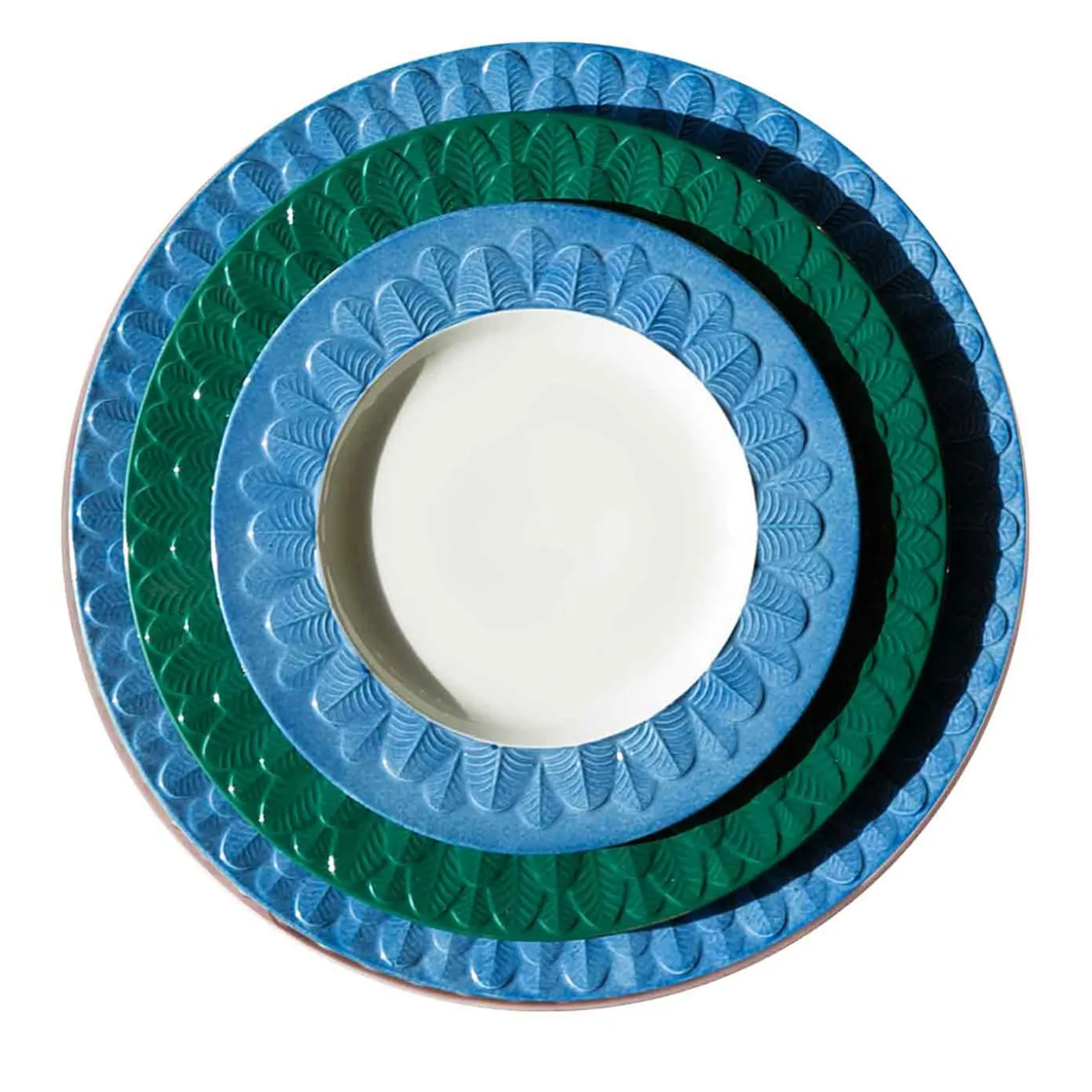 PIATTO PIANO PAVONE - BLU