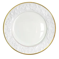 PIATTO PIANO TAORMINA - BIANCO E ORO