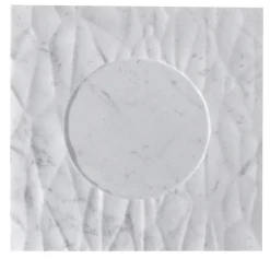 Piatto Q in marmo bianco di Carrara Palermo