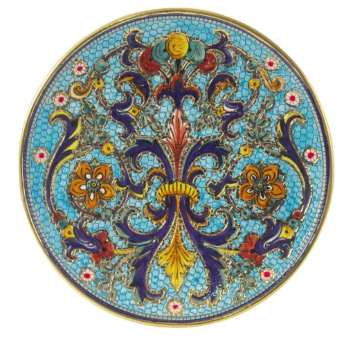 Piatto rotondo blu mosaico