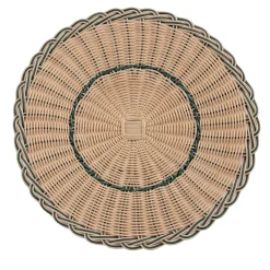 Piatto Segnaposto Dalia in Midollo Bicolore Blu/Naturale