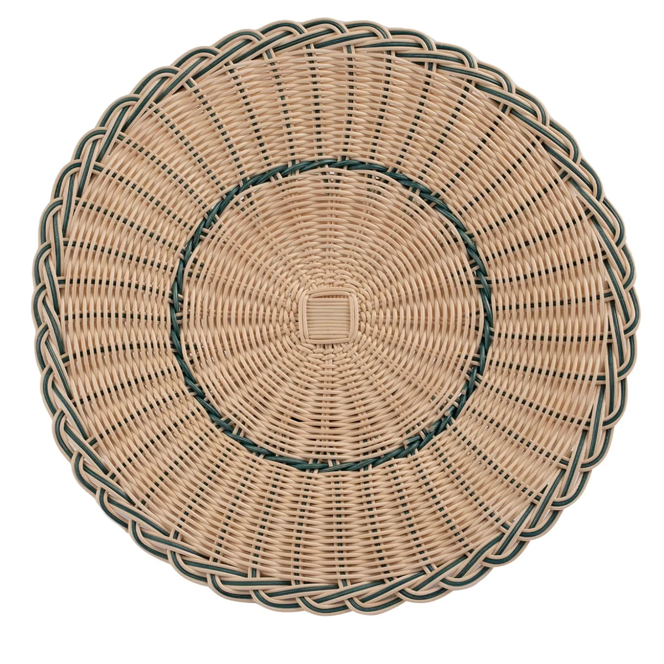 Piatto Segnaposto Dalia in Midollo Bicolore Blu/Naturale