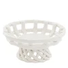 Piccola alzata per torte in ceramica bianca