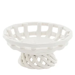 Piccola alzata per torte in ceramica bianca