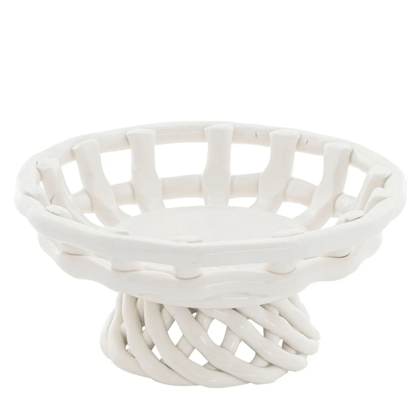 Piccola alzata per torte in ceramica bianca
