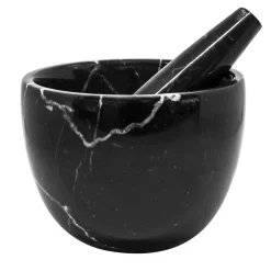 Piccolo mortaio e pestello in marmo nero
