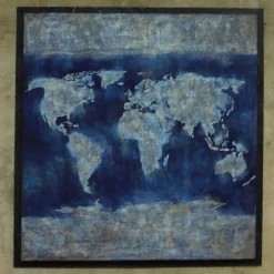 Pittura a globo blu e argento