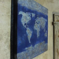 Pittura a globo blu e argento