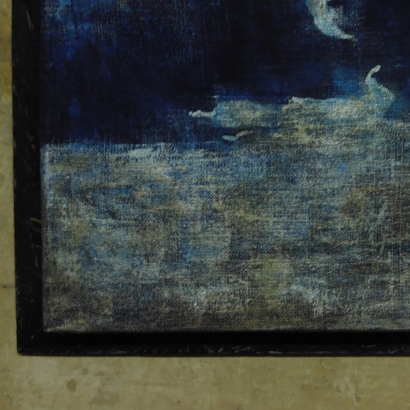Pittura a globo blu e argento