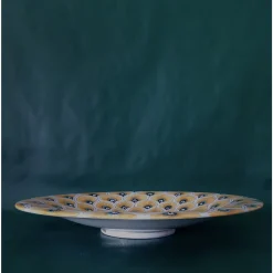 Piuma di pavone gialla ⌀ Piatto decorativo da 40 cm
