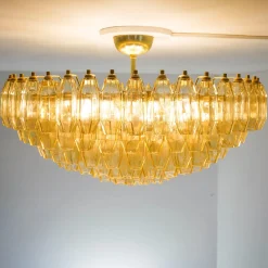 Plafoniera Prismatico 12 luci ambra