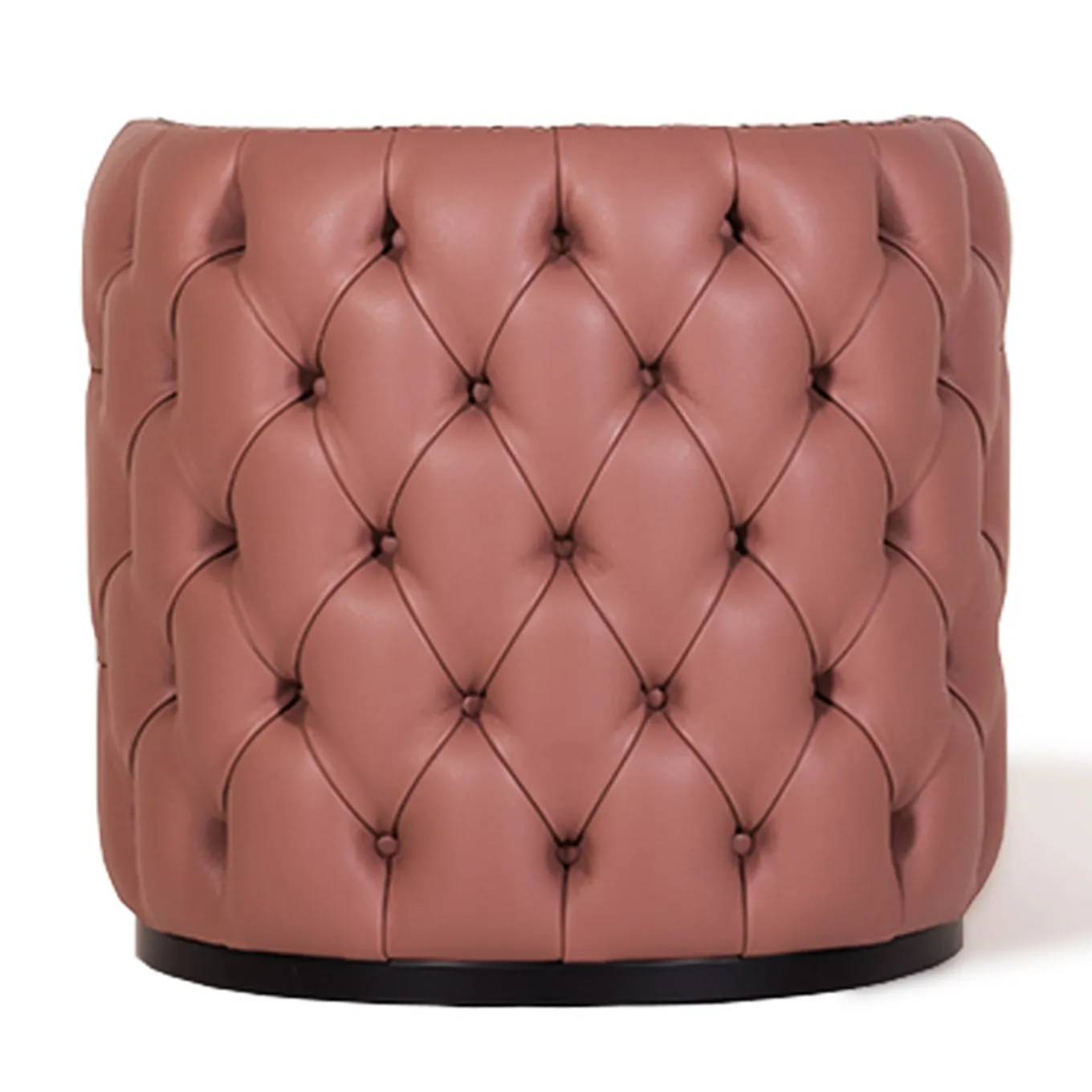 Poltrona capitonnè Petra in pelle rosa