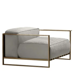 Poltrona Casilda bianca con struttura in oro