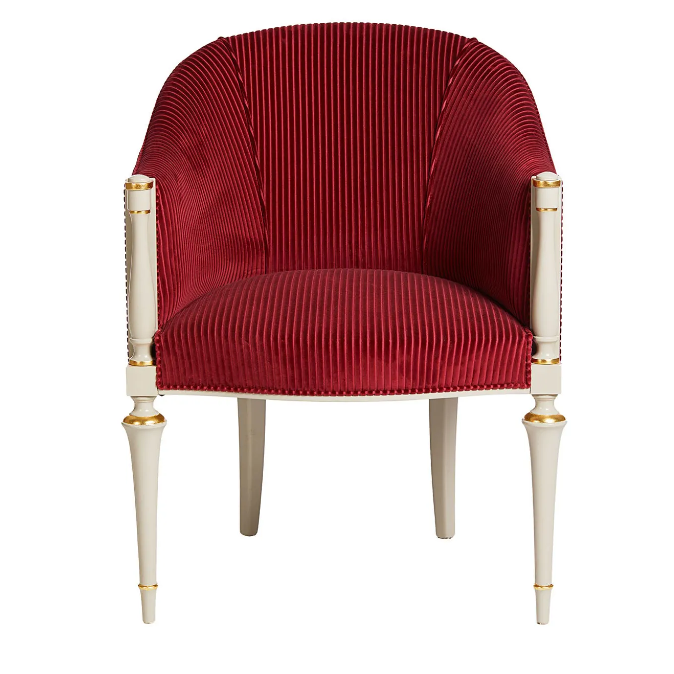 Poltrona classica bianca e bordeaux