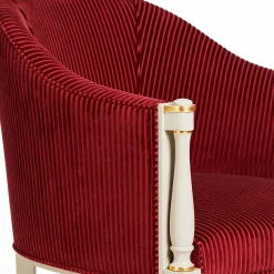Poltrona classica bianca e bordeaux