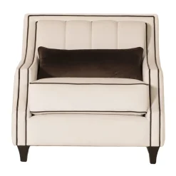 Poltrona classica Istana velluto bianco panna