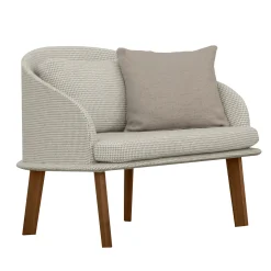 Poltrona Cleo Beige Accoya Wood Tub di Marco Acerbis