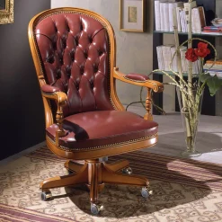 Poltrona con bottoni borgogna