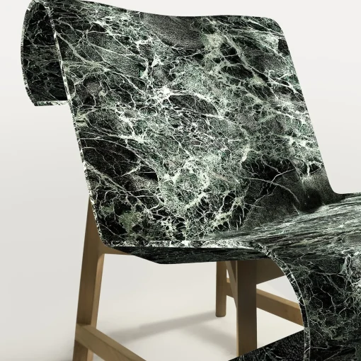 Poltrona Curl in Marmo Verde Alpi